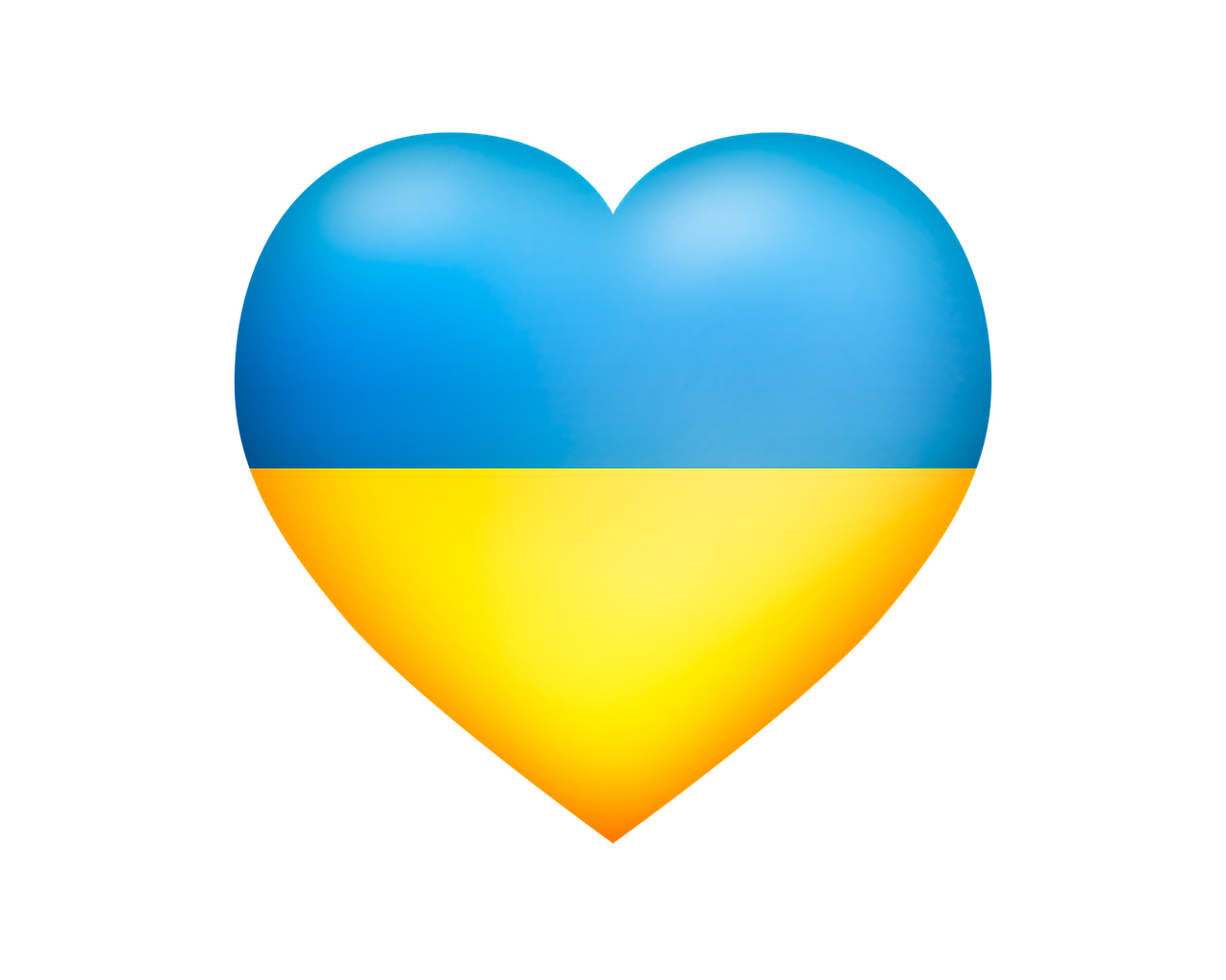 Kuvassa sydän Ukrainan väreissä