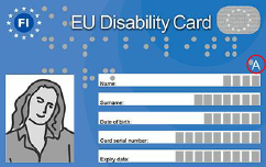 Kuva EU:n vammaiskortista